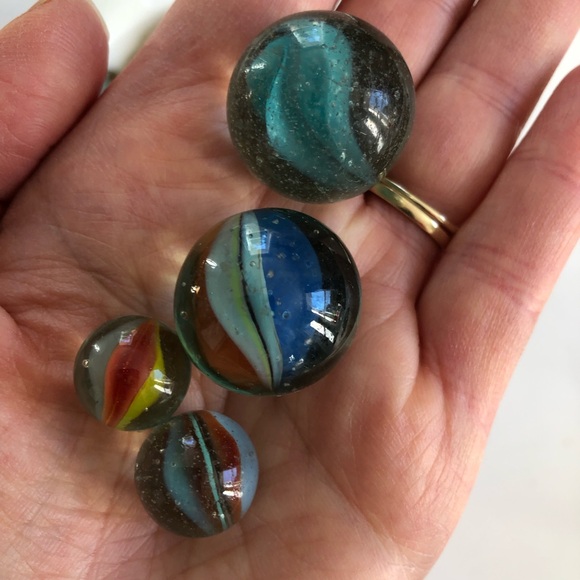 Vintage glass marbles 350g (lot #1) - Picture 4 of 5